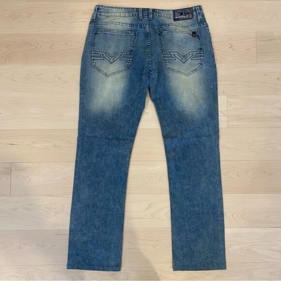 Buffalo David Bitton jeans Ash-X skinny stretch blue distressed denim size 34 - Picture 4 of 10